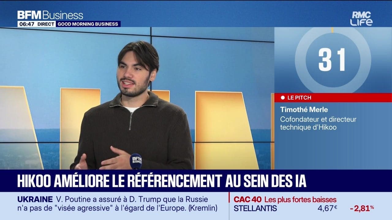Timothé Merle, co-founder and CTO of Hikoo, on the BFM Business set