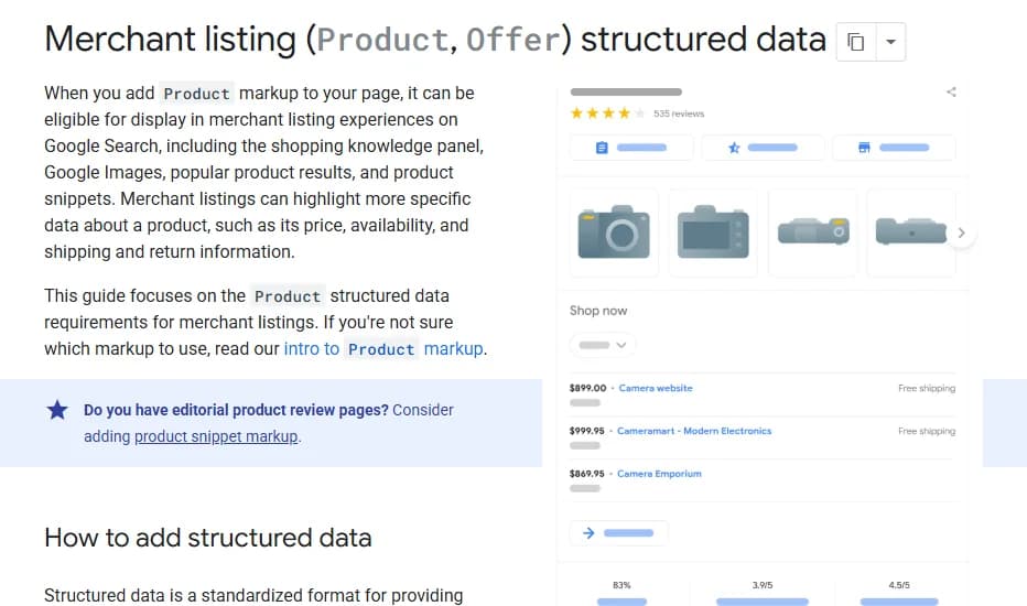 Google Search Central documentation on merchant listing Product and Offer structured data
